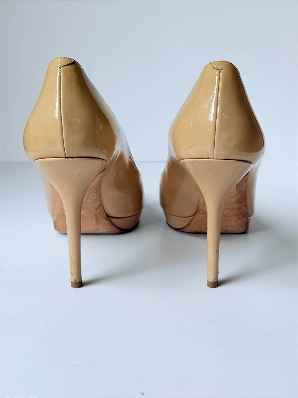 JIMMY CHOO Patent Leather Peep Toe Pump Heels - Picture 5 of 13
